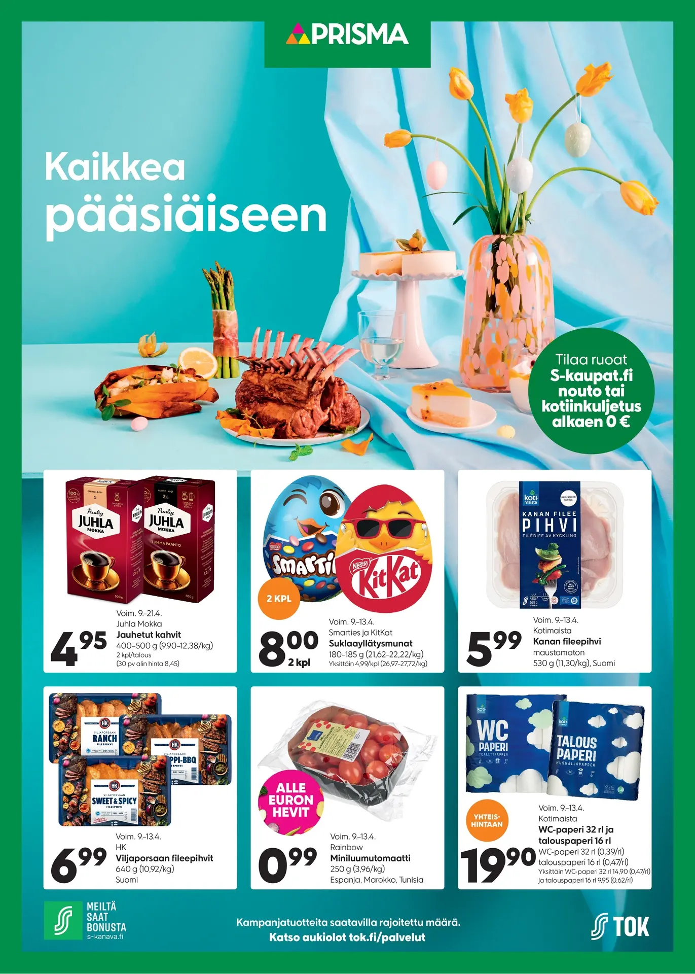 Kaupan prisma tarjoukset kaikkea pääsiäiseen voimassa 13.4.2025 asti prisma tarjoukset kaikkea pääsiäiseen voimassa 13.4.2025